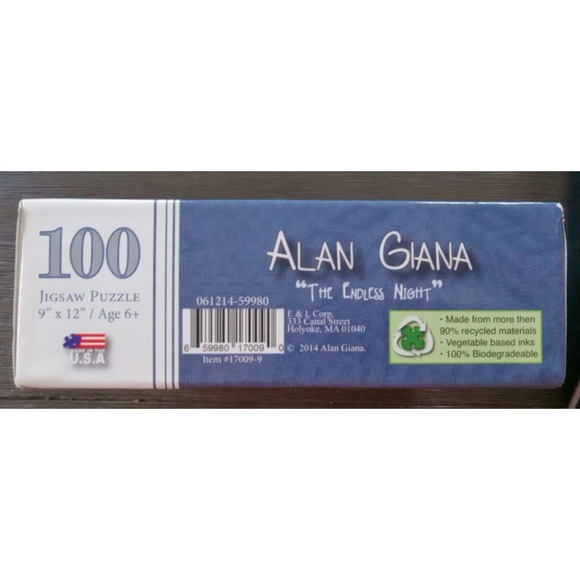 Alan Giana "The Endless Night" Papercity Puzzles 100 Piece 9" X 12" Holiday NEW - Picture 6 of 13